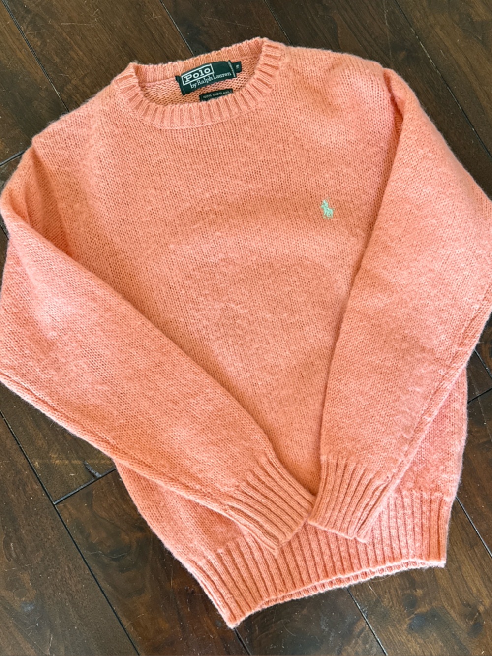 Vintage Polo Ralph Lauren 100% Shetland Wool Pink Sweater
